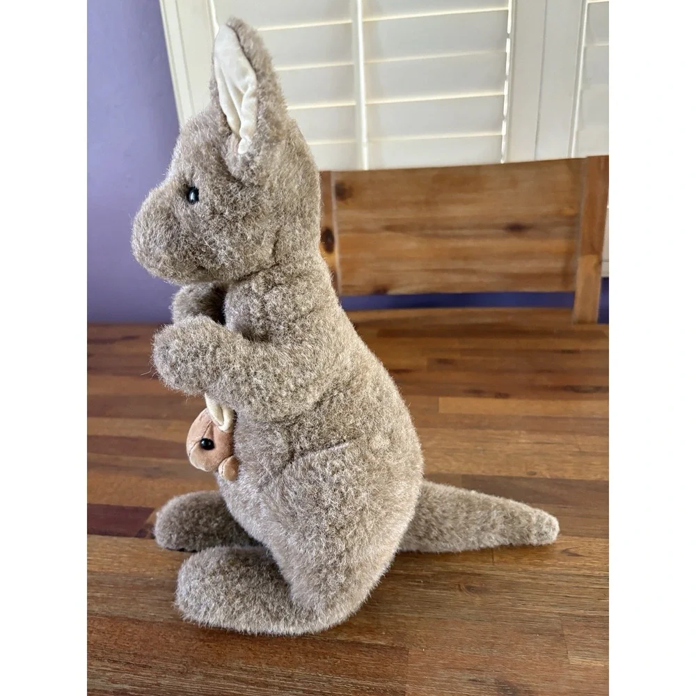 GUND Kangaroo With Baby Joey 1993 Brown Stuffed‎ Plush